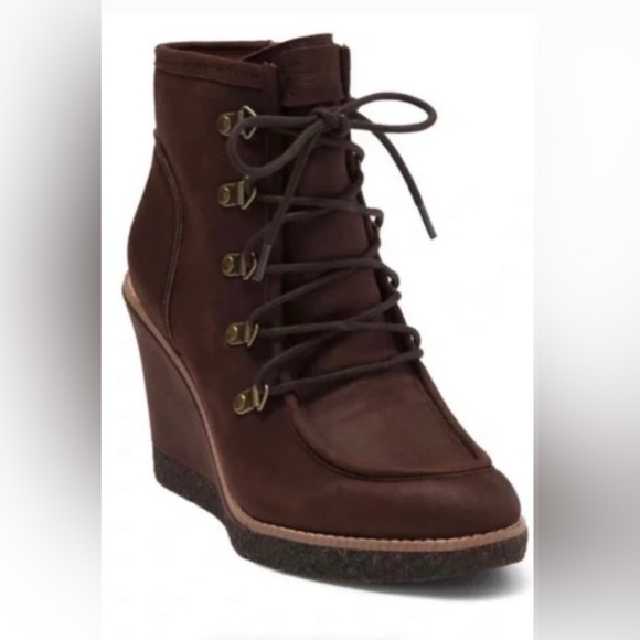 NWOB - ZODIAK Women’s Brown Indy Lace-Up Wedge Boot - Size 8 - Picture 4 of 9